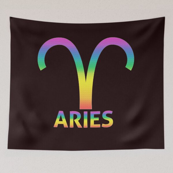 Item preview, Rainbow Aries Zodiac Glyph designed and sold by MclaughlinGifts.