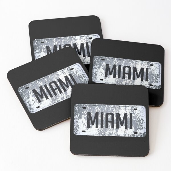 Item preview, Miami (Blue Metal Driver License Plate) designed and sold by SassyClassyMe.