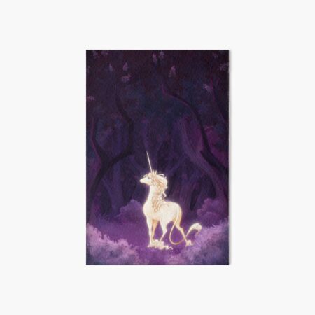 Unicorn in a Lilac Wood Art Board Print