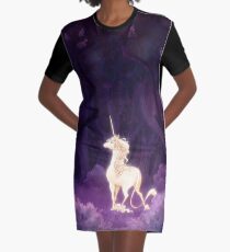 Unicorn in a Lilac Wood Graphic T-Shirt Dress