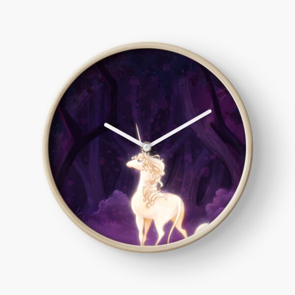 Unicorn in a Lilac Wood Clock