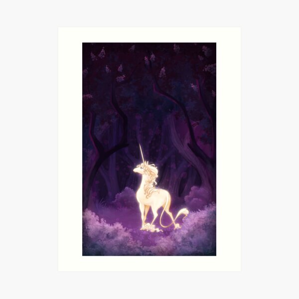 Unicorn in a Lilac Wood Art Print