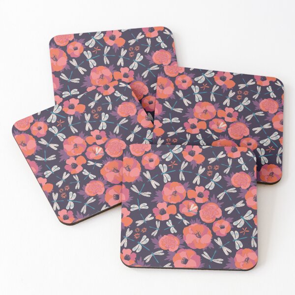 Item preview, Dragonfly Dance Floral Pattern designed and sold by rocketandindigo.