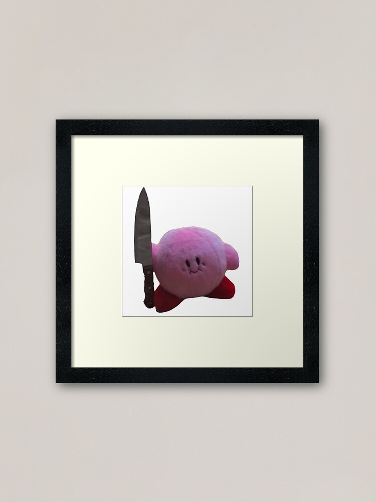 Kirby Knife Meme Framed Art Print By Amemestore Redbubble - kirby shirt roblox