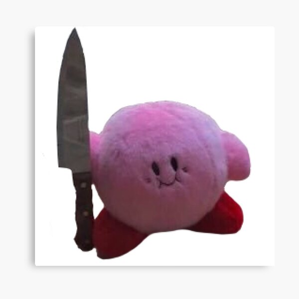 Kirby Knife Meme Canvas Print By Amemestore Redbubble - kirby knife roblox