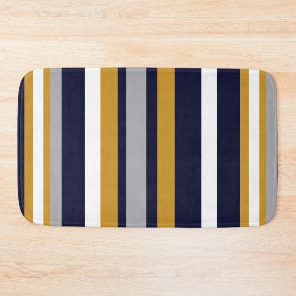 Item preview, Modern Stripes Vertical Pattern in Honey Mustard Yellow, Dark Navy Blue, Gray, and White. Minimalist Color Block designed and sold by kierkegaard.