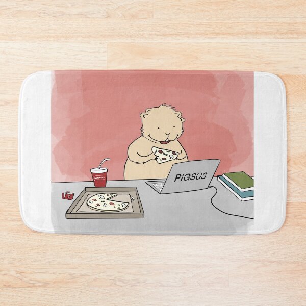 Item preview, Guinea pig eating pizza and watching movie designed and sold by mondesign26.