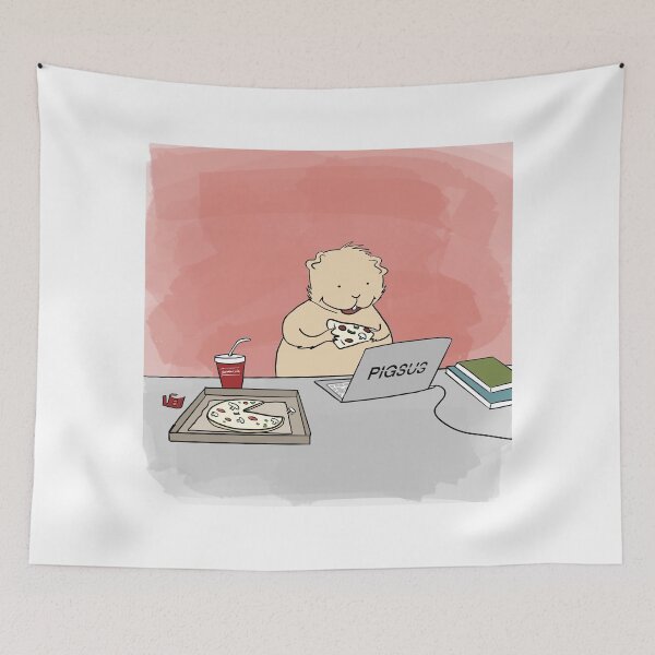 Item preview, Guinea pig eating pizza and watching movie designed and sold by mondesign26.