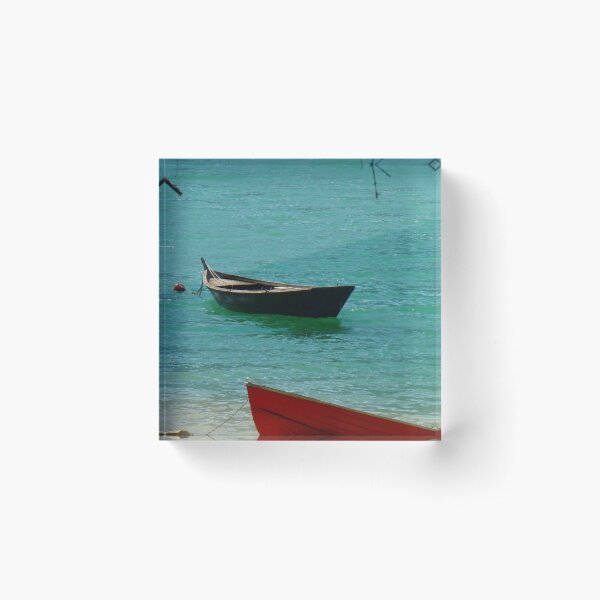 Boat on Calm Water - Italian Lake Acrylic Block