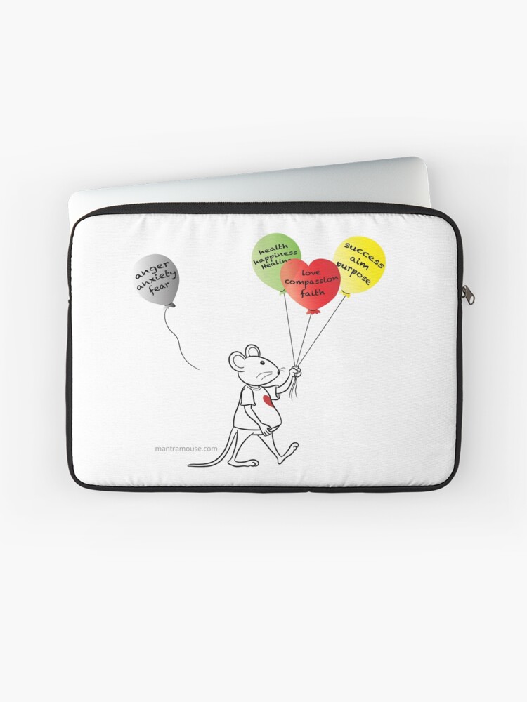 Thumbnail 1 of 2, Laptop Sleeve, MantraMouse® Colored Balloons Cartoon designed and sold by donnamartini.