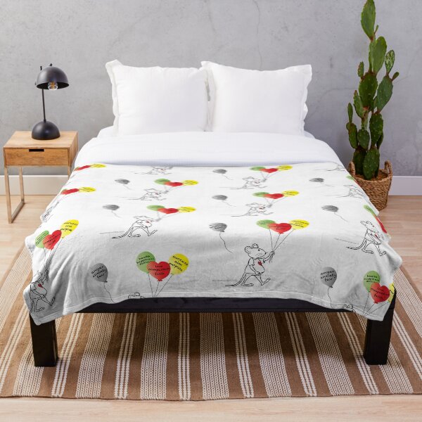 MantraMouse® Colored Balloons Cartoon Throw Blanket