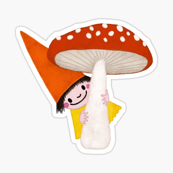 Item preview, Girl Gnome and Toadstool designed and sold by Gaëlle Konak Art.