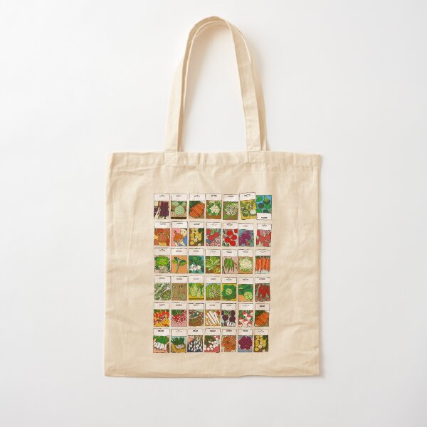 Vegetable seeds pattern Cotton Tote Bag