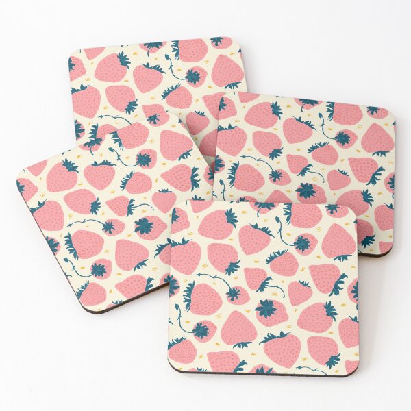 Item preview, Pink Strawberries And Cream Fruit Pattern designed and sold by rocketandindigo.