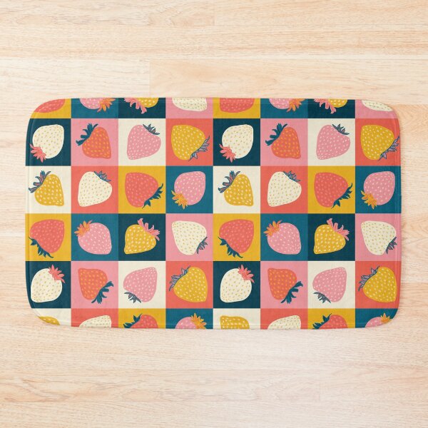 Item preview, Strawberry Chequers Fruit Squares Pattern designed and sold by rocketandindigo.