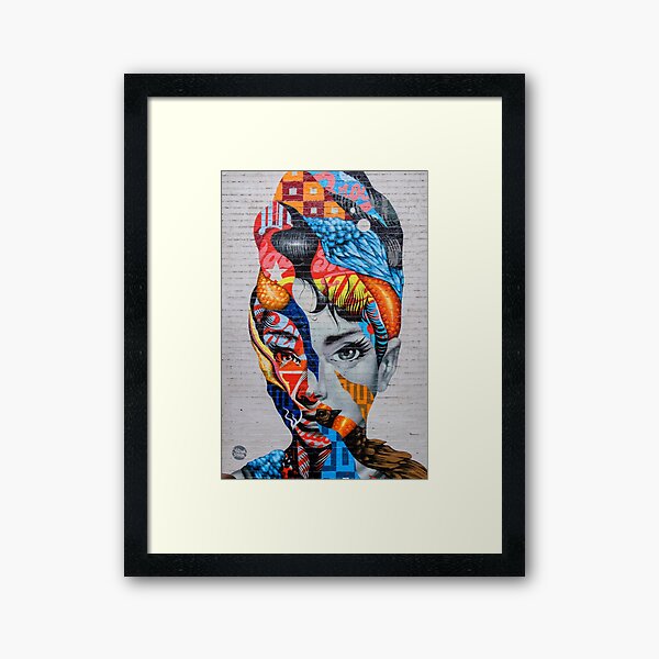 Audrey Hepburn Graffiti in Little Italy, NYC Framed Art Print