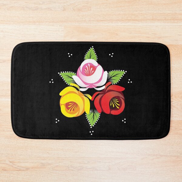 Item preview, Narrowboat Canal Roses Trio Black Background designed and sold by Running-Duck.