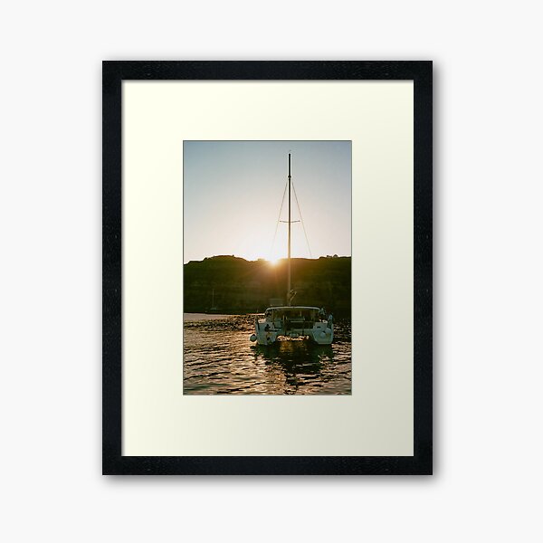 Catamaran at Sunset Framed Art Print