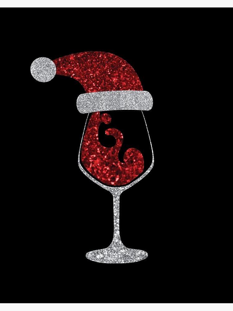 Santa Glitter Wine Glass