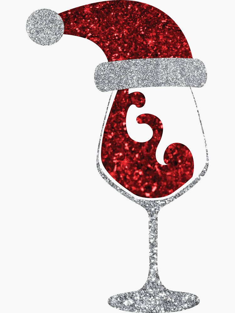 Santa Glitter Wine Glass