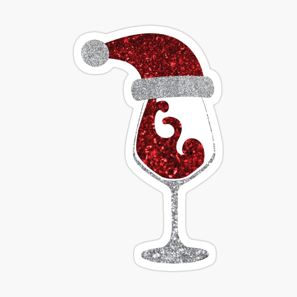 Santa Glitter Wine Glass