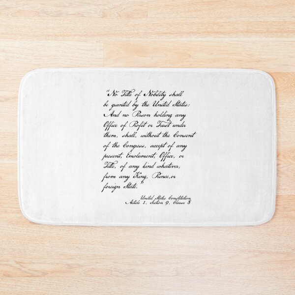Item preview, Emoluments Clause (black on white) designed and sold by Thelittlelord.