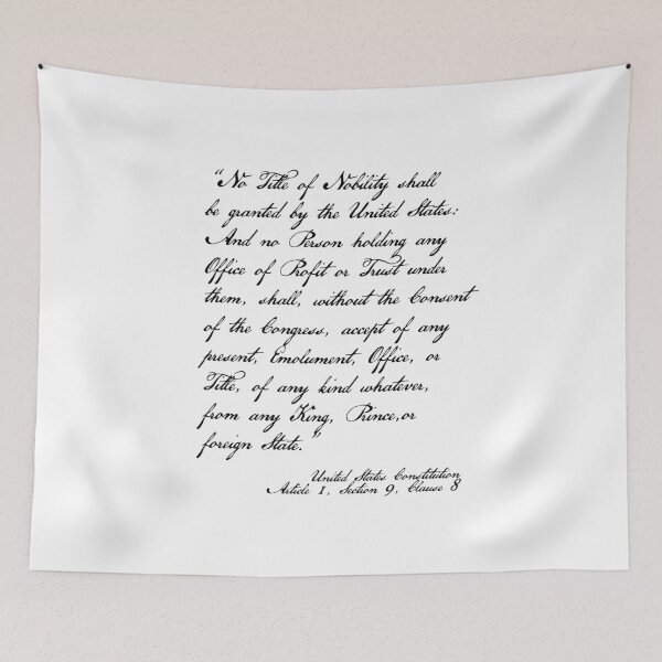 Item preview, Emoluments Clause (black on white) designed and sold by Thelittlelord.