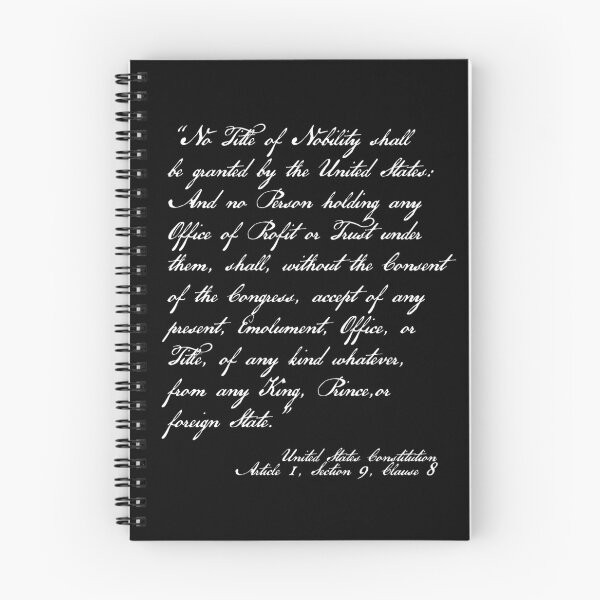 Item preview, Emoluments Clause (white on black) designed and sold by Thelittlelord.