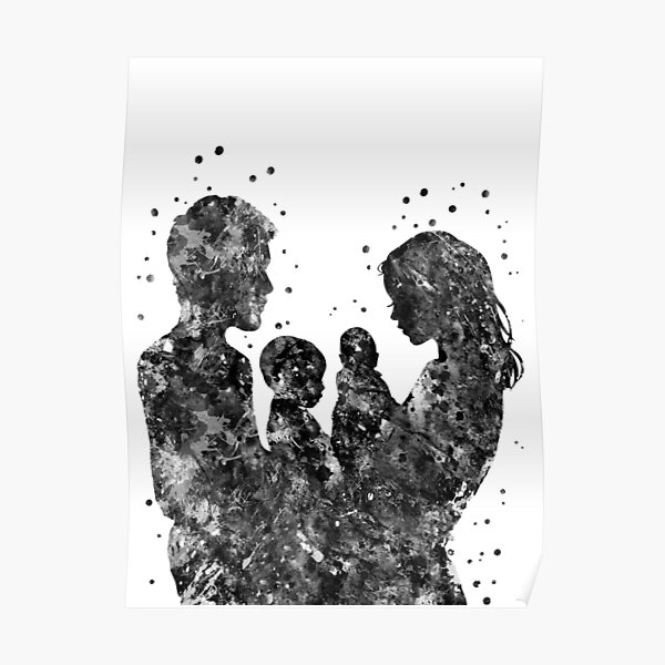 Póster «Madre padre hijo e hija» de Rosaliartbook | Redbubble