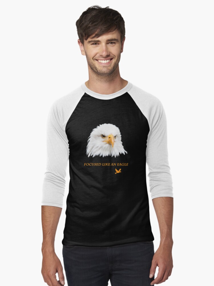Thumbnail 1 von 3, Baseballshirt mit 3/4-Arm, Geschenkidee Weißkopfseeadler fokussiert wie ein Adler designt und verkauft von Igelchen.