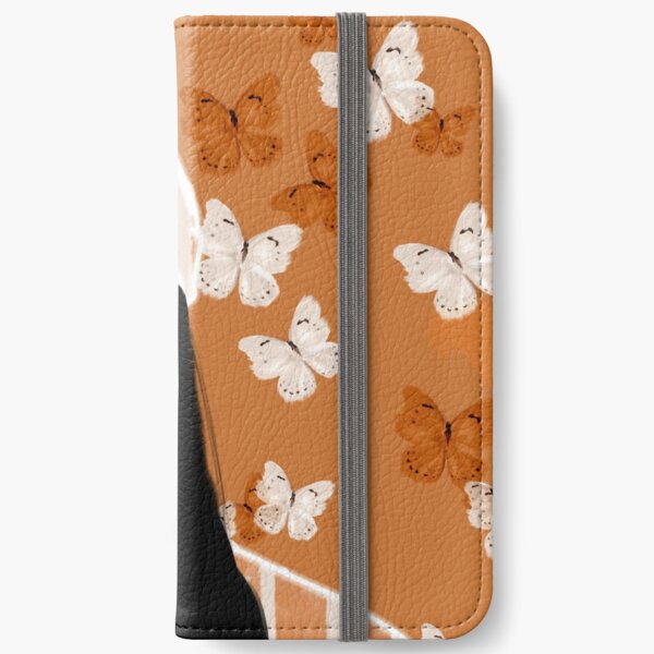 Faded, orange and white butterfly, portrait iPhone Wallet