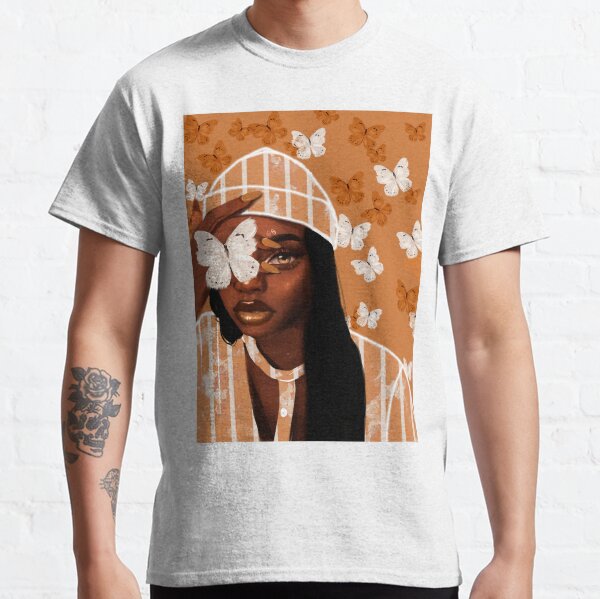 Faded, orange and white butterfly, portrait Classic T-Shirt