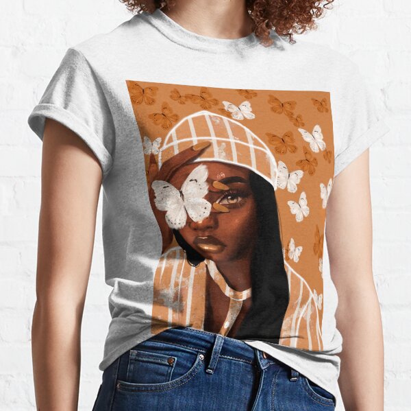 Faded, orange and white butterfly, portrait Classic T-Shirt