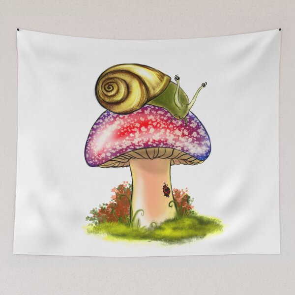Item preview, Snail chillin on a mushroom. designed and sold by theerraticmind.