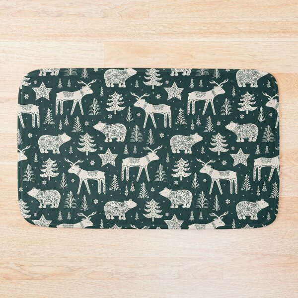 Item preview, Snow Forest Animals Festive Winter Pattern designed and sold by rocketandindigo.