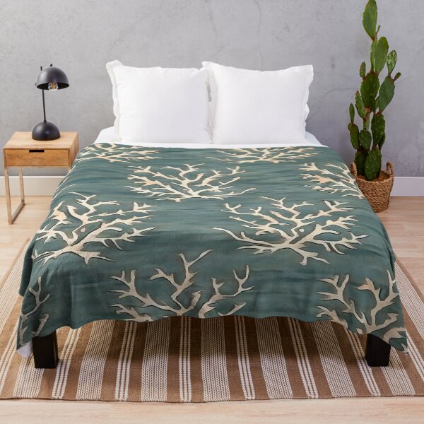 Item preview, Abstract Antlers Pattern on Teal Blue designed and sold by taiche.