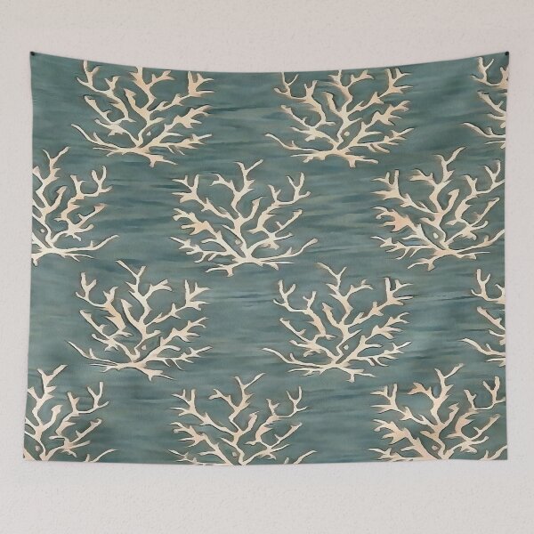 Item preview, Abstract Antlers Pattern on Teal Blue designed and sold by taiche.