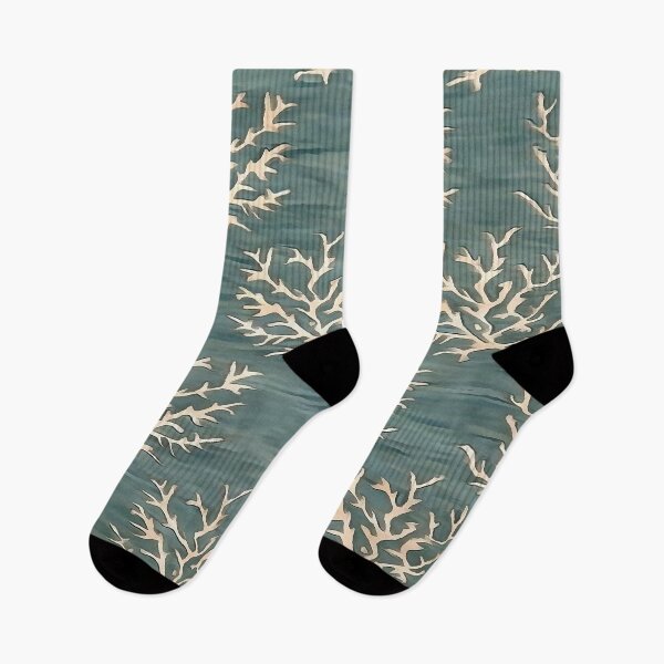 Item preview, Abstract Antlers Pattern on Teal Blue designed and sold by taiche.