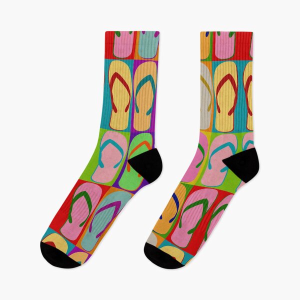 Item preview, Summer Pop Art Design Retro Graphic Flip Flop Sandal Shoe  designed and sold by joannejgg.