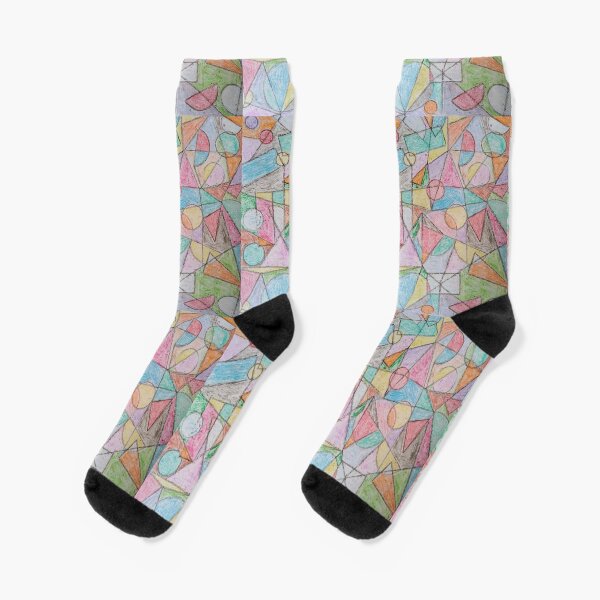 Hand Drawn Geometric Pattern Socks