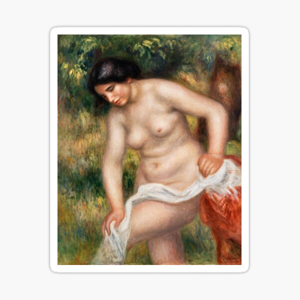 Bather Drying Herself by Pierre-Auguste Renoir Sticker