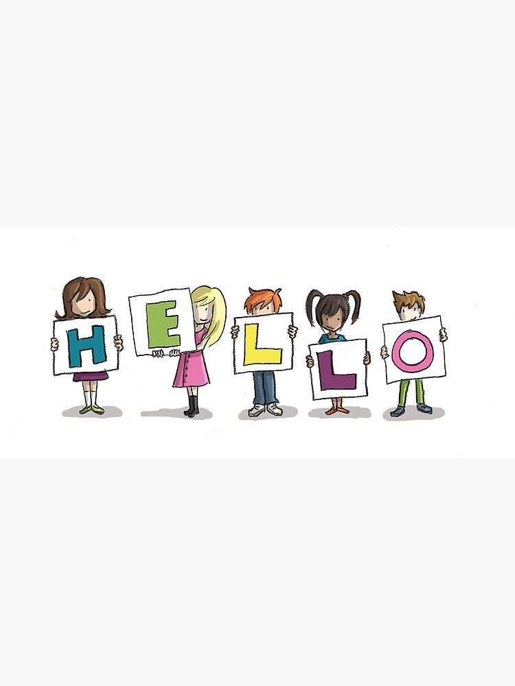 Thumbnail 2 of 2, Postcard, Card Design: Kids: Hello! designed and sold by sketchydoodle.