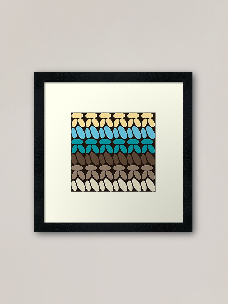Alternate view of Pseudo crochet pattern with beach and ocean colors Framed Art Print