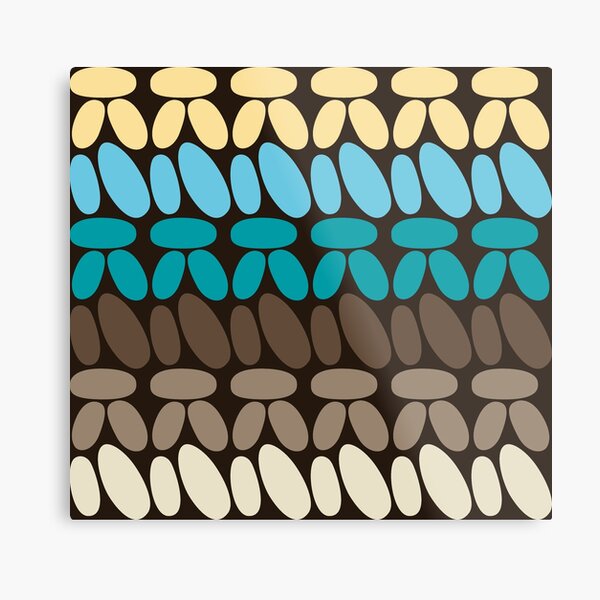 Pseudo crochet pattern with beach and ocean colors Metal Print