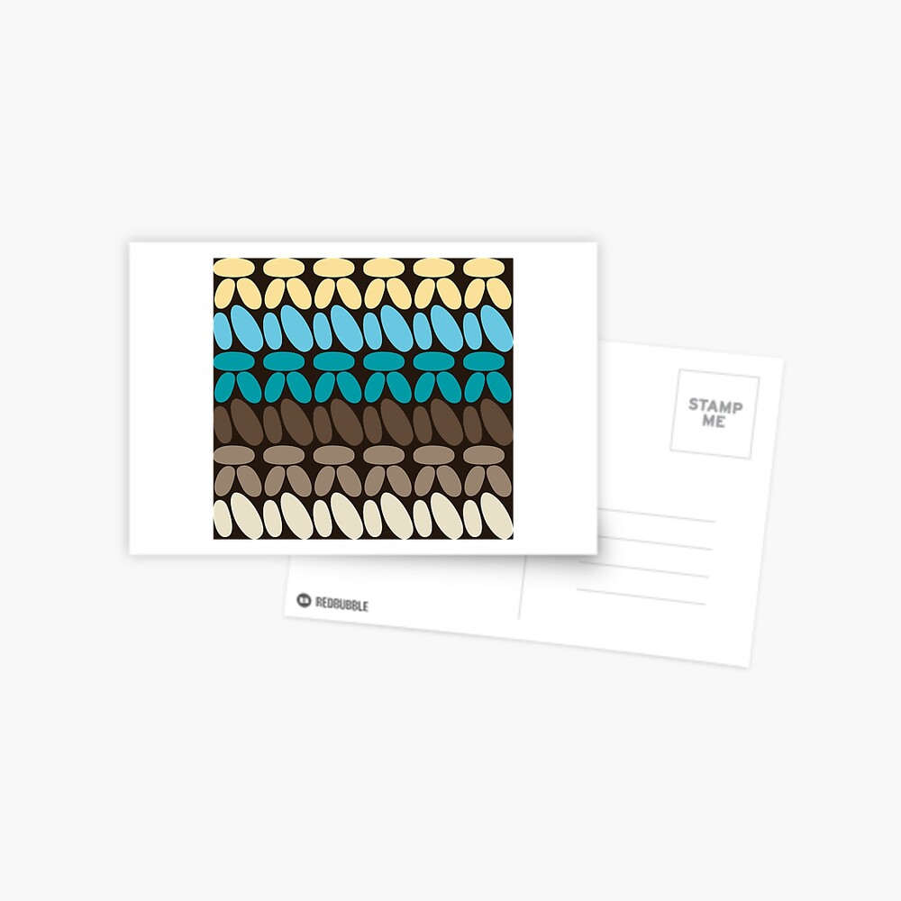 Pseudo crochet pattern with beach and ocean colors Postcard