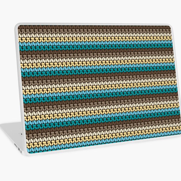 Pseudo crochet pattern with beach and ocean colors Laptop Skin