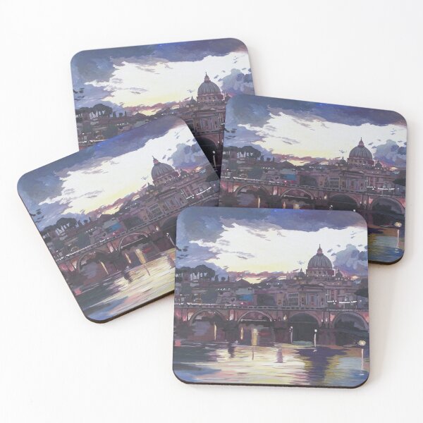 Item preview, Rome Italy Spectacular Sunset over St Peter Vatican with Tiber and Bridge designed and sold by artshop77.