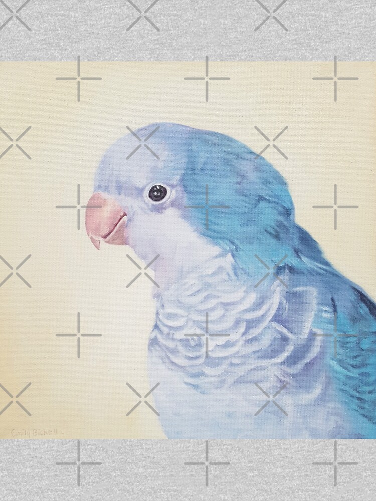 Blue Quaker - pet bird portrait painting by EmilyBickell