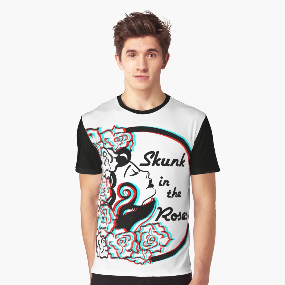 Skunk in the Roses Graphic T-Shirt