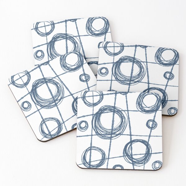 Item preview, Navy and White Ink Lines and Circles designed and sold by Amy Brinkman.